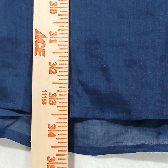 Banana Republic Dress Womens Large Blue Long Sleeve Soft Shirred Ramie Buttons - Picture 12 of 13